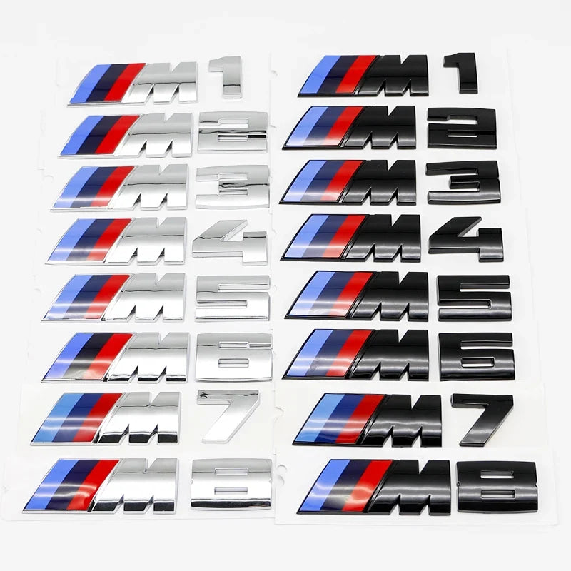 3D ABS Car Fender Trunk Rear Logo Letter Emblem For BMW M Logo M1 M2 M3 M4 M5 E83 F39 F10 F30 F48 M6 M7 M8 Auto Exterior Parts