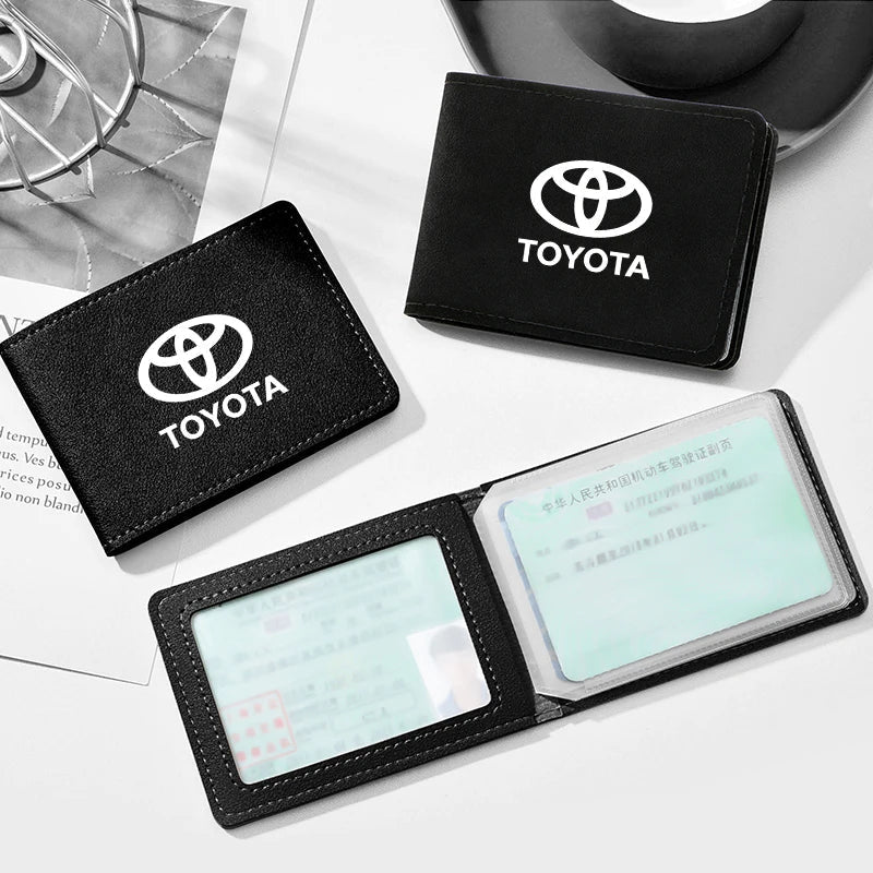 Auto Driver License Cover Suede Anti-Fur Car Driving Documents Case Credit Card Holder For Toyota C-hr Prado Rav4 Yaris Hilux