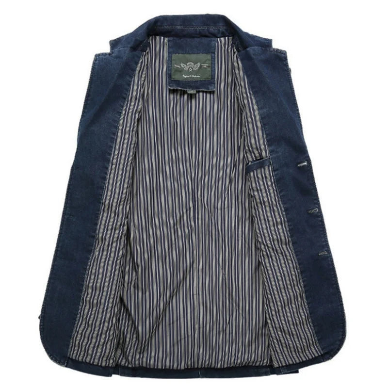 2025 spring and autumn new denim suit men casual loose large size youth denim suit jacket Fashion classic style
