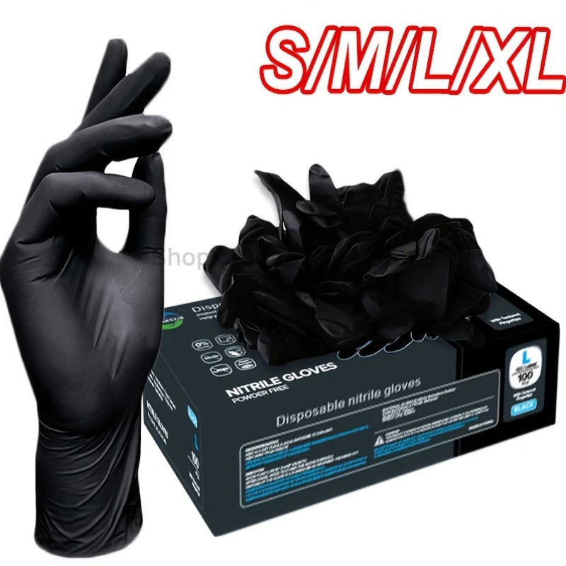 Guantes Desechables en Bolsa, 20/100/200 Unidades, Guantes Negros Desechables para Cocina, Herramientas de Cocina, Lavado de Autos, Limpieza del Hogar
