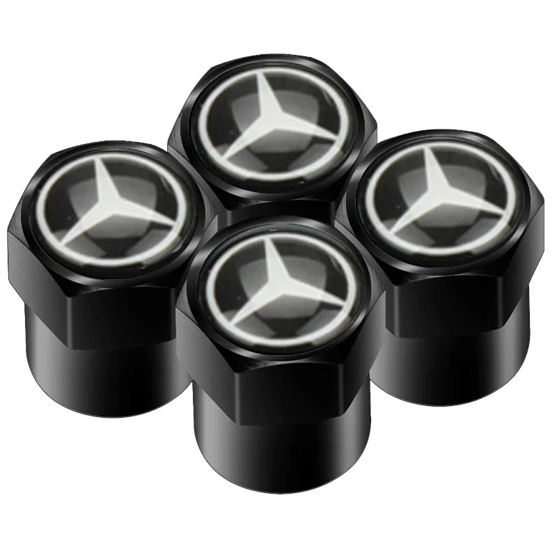 Car Tire Valve caps Emblem metal sticker For Mercedes Benz W203 W204 W168 GLC GLE CLA accessories Interior Mouldings YZQMM-BENC