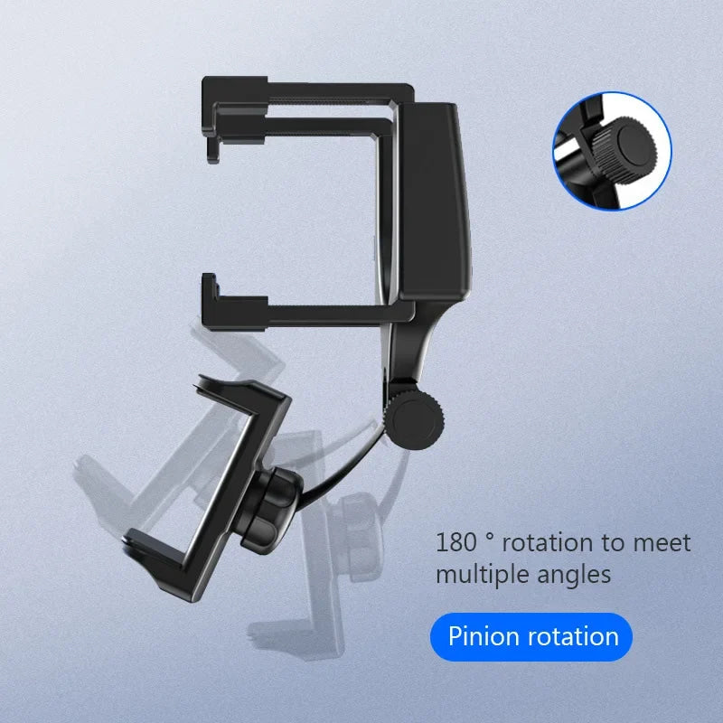 Soporte para Teléfono con Espejo Retrovisor SEAMETAL para Automóvil, Rotación Libre, Ajuste, Soporte para Teléfono con Agarre Estable, Soporte de Navegación para Teléfono Inteligente