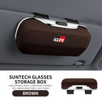 Car Eyewear Case Box Sunglasses Holder Sun Visor Storage Protective Frame Box Glasses Clip For Toyota GR Sport Rav4 Yaris Camry