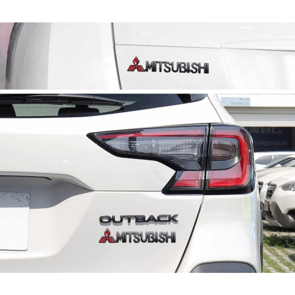 For Mitsubishi Outlander Eclipse Pajero Lancer EVO ASX Triton Attrage Ralliart Delica Car Metal Logo Badge Emblem Sticker