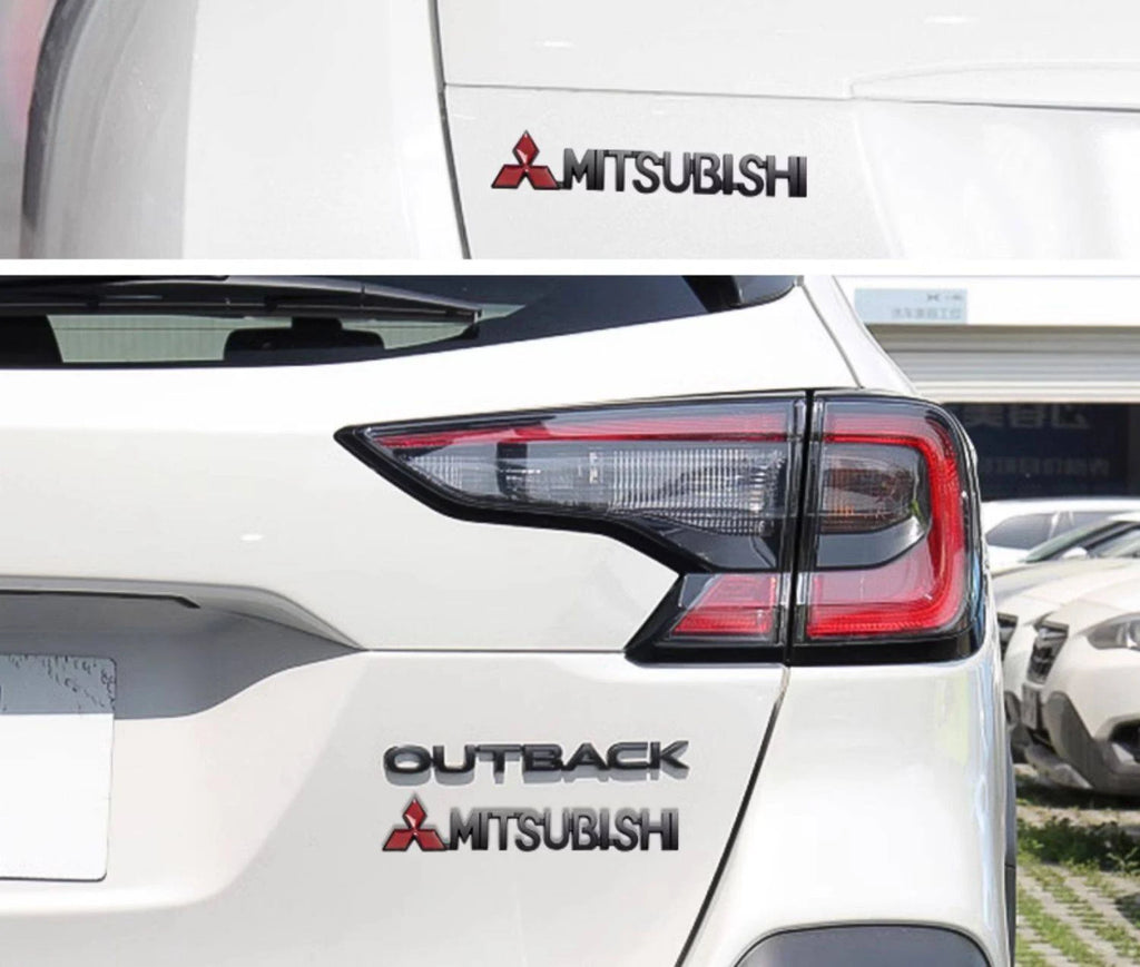 For Mitsubishi Outlander Eclipse Pajero Lancer EVO ASX Triton Attrage Ralliart Delica Car Metal Logo Badge Emblem Sticker