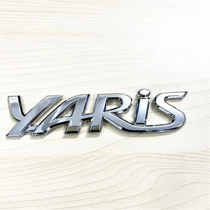 3D Metal Yaris Logo Emblem Badge Matte black Chrome Plated Trunk Letter Sticker For Toyota Yaris Car Exterior Decor Accessories