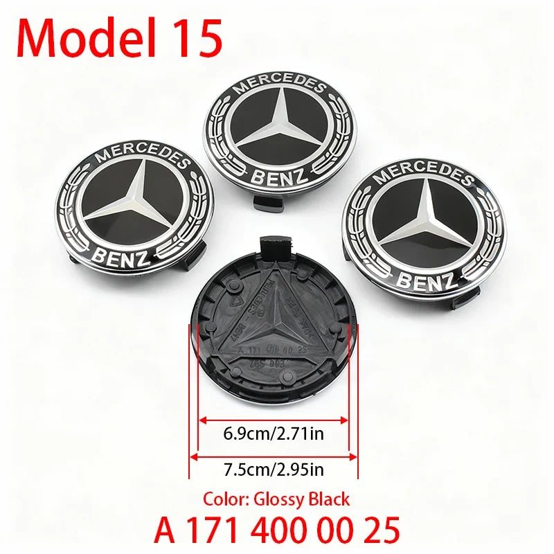 4Pcs 60mm 75mm Car Wheel Center Hub For Mercedes Benz AMG class W205 W203 GLC GLK W206 W220 W211 A180 Cap Rim Cover Accessories