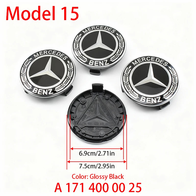 4Pcs 60mm 75mm Car Wheel Center Hub For Mercedes Benz AMG class W205 W203 GLC GLK W206 W220 W211 A180 Cap Rim Cover Accessories