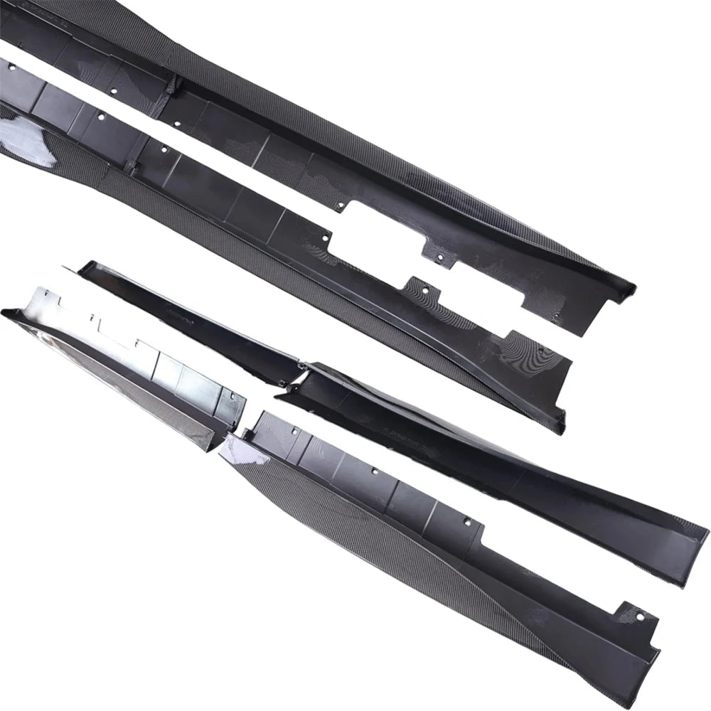 For Chevy Camaro Coupe Convertible LT LS SS RS 2016-2024 ZL1 Style Side Skirts Rocker Panels Spoiler Carbon Look Glossy black