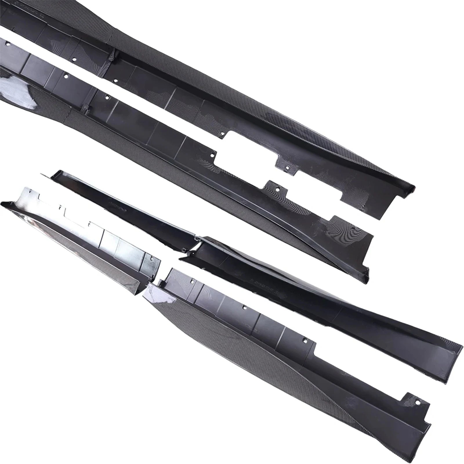 For Chevy Camaro Coupe Convertible LT LS SS RS 2016-2024 ZL1 Style Side Skirts Rocker Panels Spoiler Carbon Look Glossy black