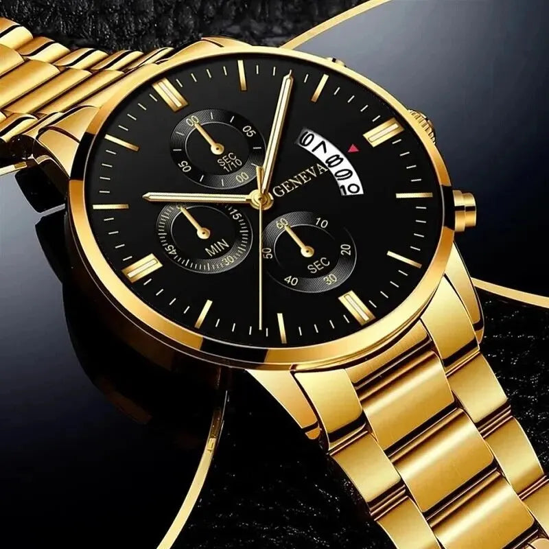 Reloj de pulsera de cuarzo con calendario de lujo de acero inoxidable a la moda para hombre, relojes de negocios para hombre, reloj Montre Homme