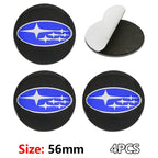 For Subaru STI Forester Impreza Legacy Outback XV BRZ WRX Tribeca ABS 4pcs Car Wheel Stickers 56mm Auto Center Hub Cap Decal