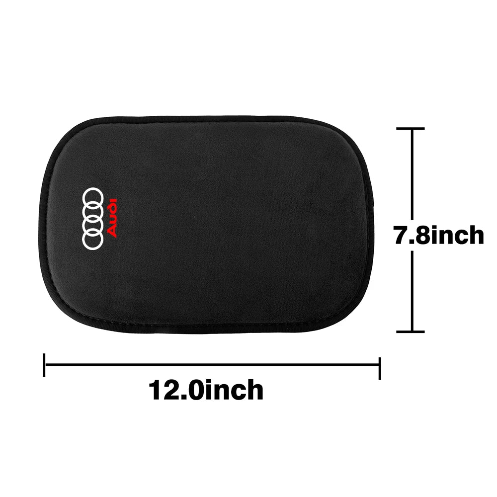 Suede Leather Armrest Mat Arm Rest Protection Cushion Auto Armrest Valve Cap For Audi Sline S3 A4 S4 TT Q1 C2 Q3 S7 B8 B9 8P 8V