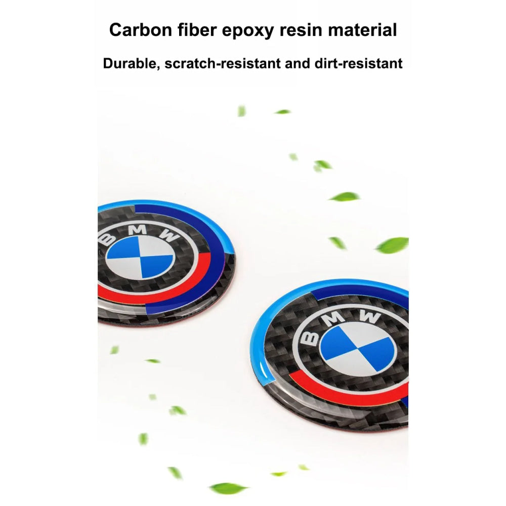 4.5CM 4.8CM Carbon Fibre Car Center Console Knob Stickers Decoration Accessories For BMW 1 2 3 4 5 6 Series GT Z4 X3 X4 X5 X6 X7