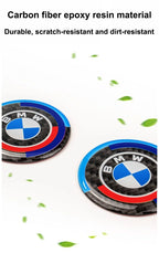 4.5CM 4.8CM Carbon Fibre Car Center Console Knob Stickers Decoration Accessories For BMW 1 2 3 4 5 6 Series GT Z4 X3 X4 X5 X6 X7