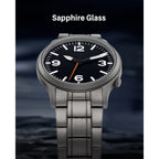 BERNY Full Titanium Watches for Men Super Luminous Sapphire Sports Field Quartz Men's Watch VH31 Wristwatch 5ATM Easy Read