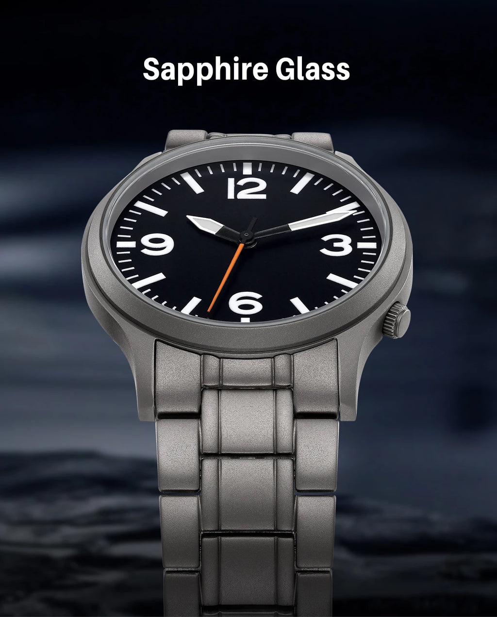 BERNY Full Titanium Watches for Men Super Luminous Sapphire Sports Field Quartz Men's Watch VH31 Wristwatch 5ATM Easy Read