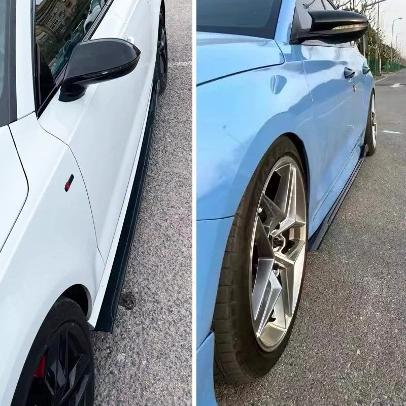 For 2015+ Mercedes-Benz Accessories W205 C63 C43 4Doors AMG C-Class Side Skirt Extension Diffusor 8Pcs ABS Lip