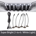 4Pcs 6Pcs Front Grille LED Lights For Toyota Land Cruiser Prado 150 120 Amber DRL Daytime Running Warning Grill Lamps