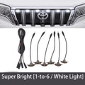 4Pcs 6Pcs Front Grille LED Lights For Toyota Land Cruiser Prado 150 120 Amber DRL Daytime Running Warning Grill Lamps