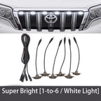 4Pcs 6Pcs Front Grille LED Lights For Toyota Land Cruiser Prado 150 120 Amber DRL Daytime Running Warning Grill Lamps