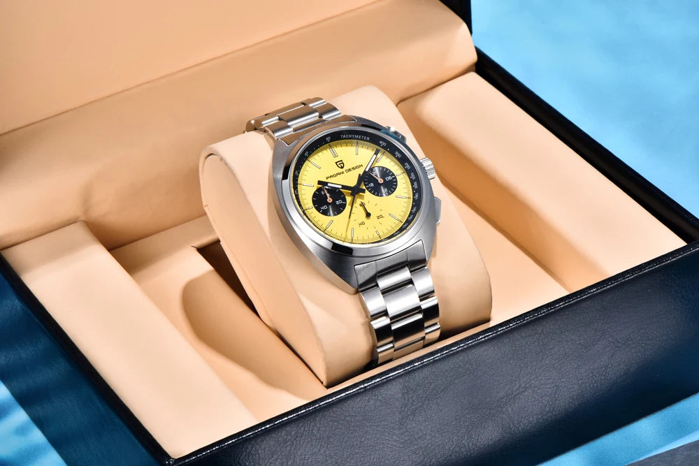 PAGANI DESIGN Panda Mens Watches Quartz Luxury Watch For Men Chronograph VK63 Wristwatches AR Sapphire Waterproof Luminous Clock