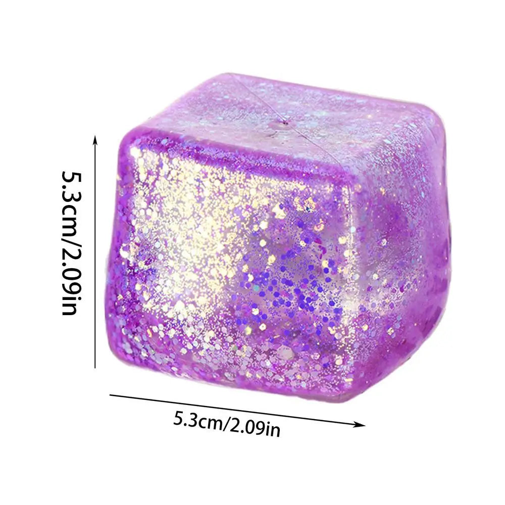 Maltose Cube Stress Squeeze Toy D ecompression Small Ice Cubes Anti Stress Slow Rebound Polar Light Colorful Squeeze TPR Block