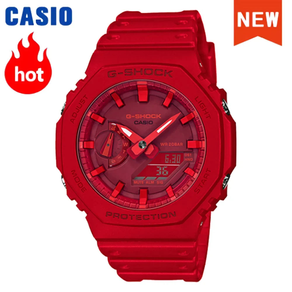 2026 Casio GA-2100 series men's watch Flame Inside trendy sportsmultifunctional fashion anti-shock color disc watch G-SHOCK