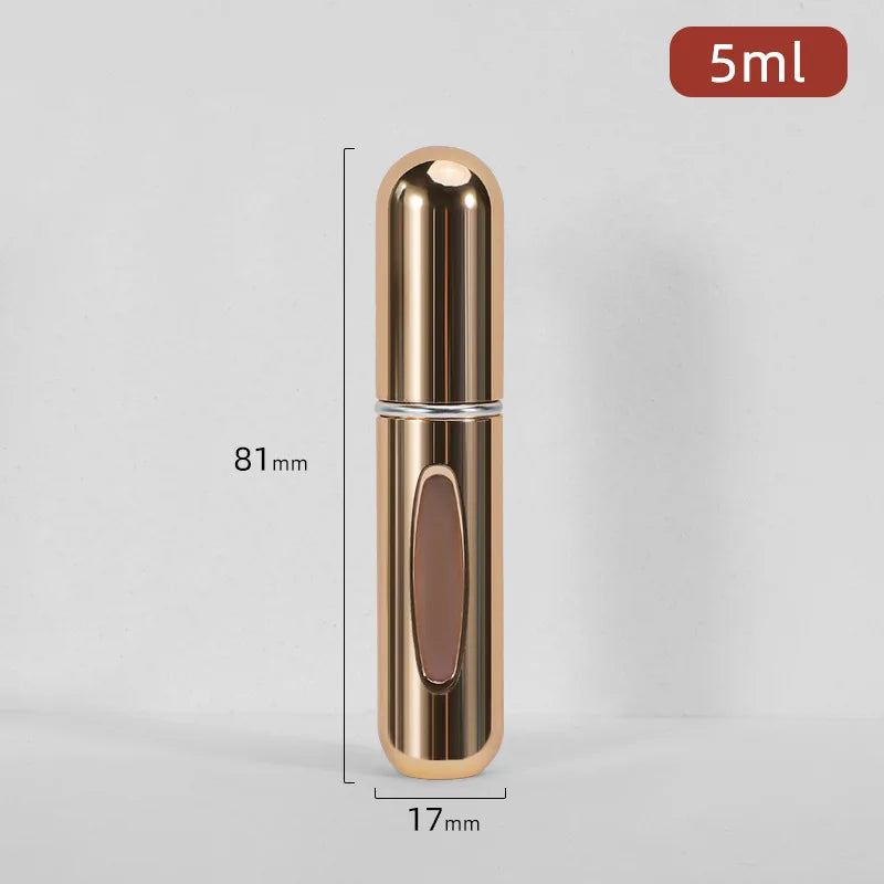 Mini atomizador de botella de Perfume recargable, pulverizador de aluminio, contenedor de líquidos portátil de viaje, herramienta dispensadora de cosméticos, 1 ud.