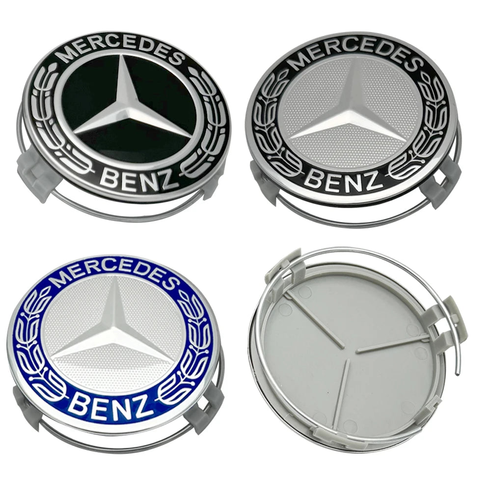 75MM 4pcs Car Wheel Center Covers Hub Caps For Mercedes Benz W203 W204 W210 W168 AMG CLA GLB GLC Interior Mouldings DQLGG-BENC