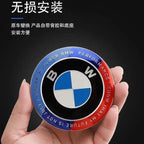 1/4/7Pcs Car Wheel Hub Center Cover Steering Wheel Center Sticker Auto Front Hood Trunk Logo For BMW 50th anniversary E36 E39