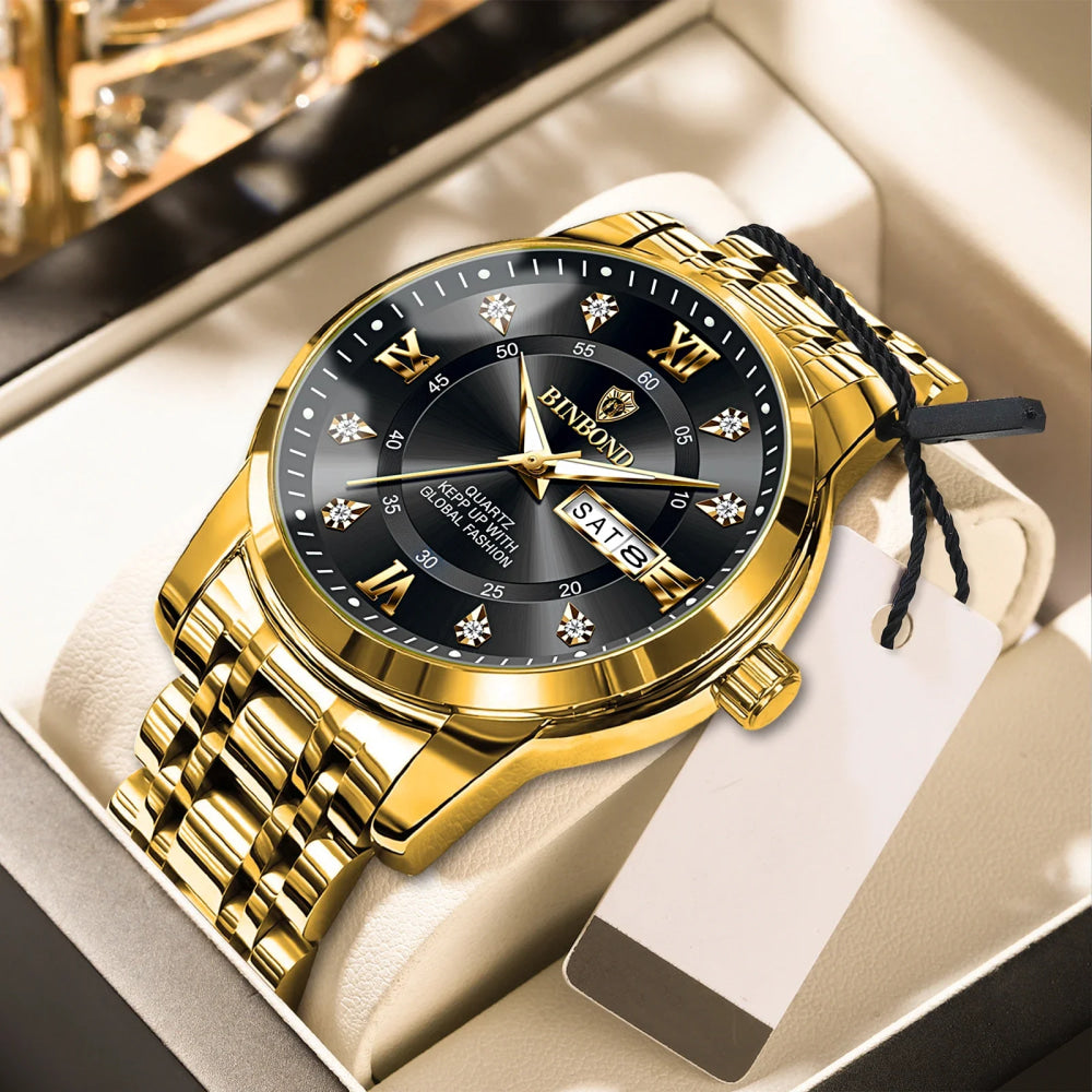 BINBOND Top Brand Luxury Fashion Watch Men 3ATM Waterproof Date Clock Sport Watches Mens Quartz Wristwatch Relogio Masculino