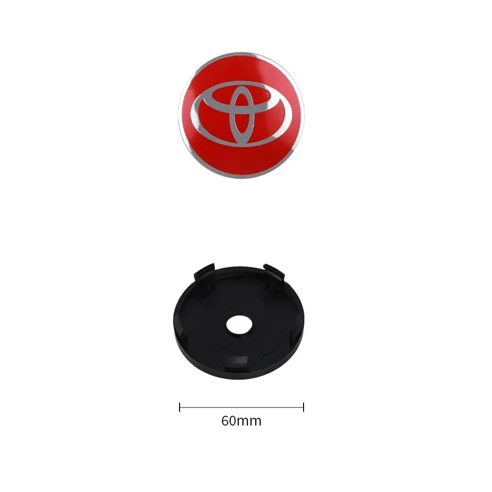 4Pcs 60MM Car Wheel Center Hub Caps Badge Tire Rim Covers For Toyota Fortuner Chr Verso Prius Hiace Yaris TRD Corolla GR Sport
