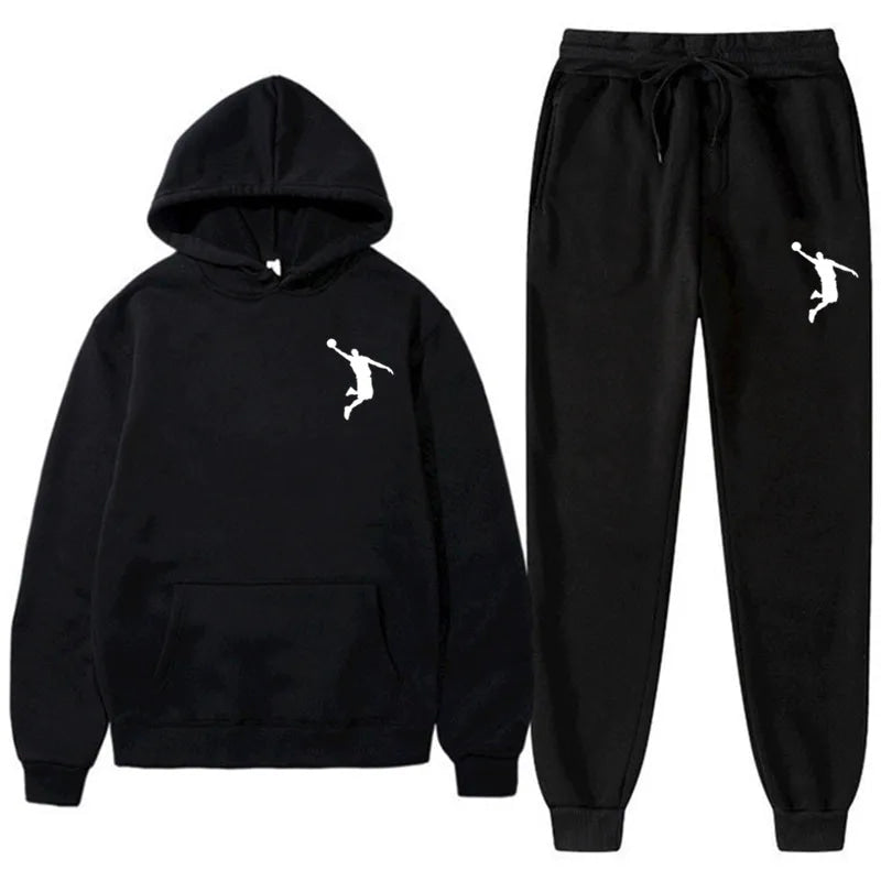Sports Basketball Brand Sweatshirt Sweatpants Men Women 2 Pieces Sets Tracksuit Fashion Casual Hooded Sportswear Sudadera Hombre