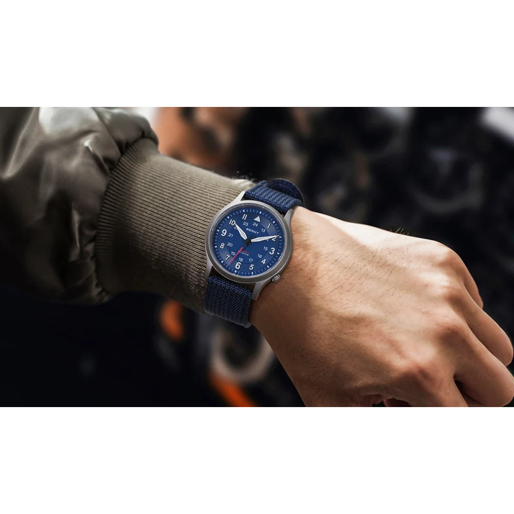 BERNY Titanium Watches for Men Classic Mens Field Watch Easy Read Outdoor Quartz Wristwatch Super Luminous Sapphire 5ATM