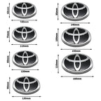 3D Car Logo Modified Car Logo Badges Front And Rear Logo Silver For Toyota Hybrid Series Prado Highlander Camry Corolla Styling