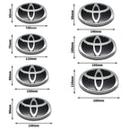 3D Car Logo Modified Car Logo Badges Front And Rear Logo Silver For Toyota Hybrid Series Prado Highlander Camry Corolla Styling