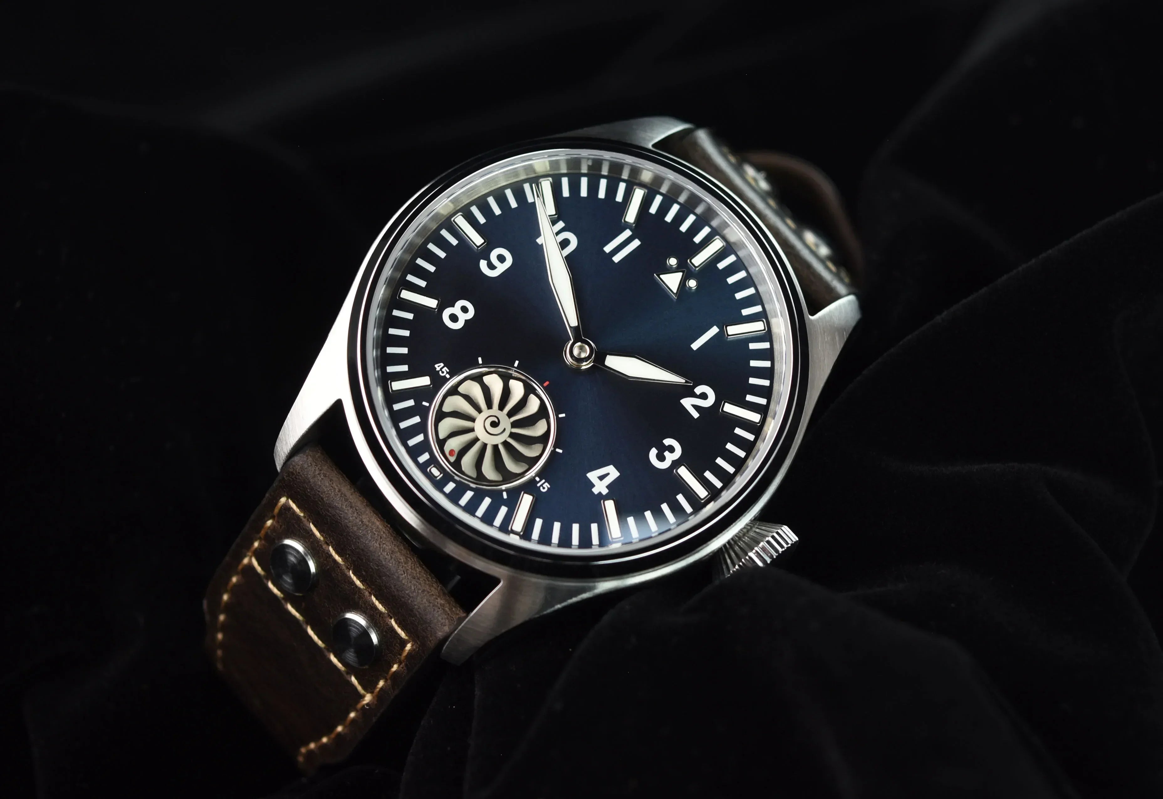 HRUODLAND Pilot Watch for Men BGW-9 Luminous Mechanical Wristwatch 316L Stainless Steel Sapphire Glass 10ATM Waterproof F016