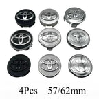 4pcs 57mm/62mm Car Tyre Wheel Center Hub Cap Badge Logo Rim Emblem For Toyota Corolla Camry Yaris CHR Rav4 Auris Verso Avalon