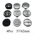 4pcs 57mm/62mm Car Tyre Wheel Center Hub Cap Badge Logo Rim Emblem For Toyota Corolla Camry Yaris CHR Rav4 Auris Verso Avalon
