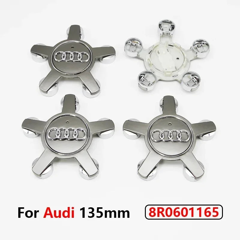 4pcs Audi 135MM Car Hub Caps 8R0601165 4F0601165 For A4 A5 A6 A7 Q3 Q5 A3 S5 Accessories Auto Wheel Center Cap Hubcap Rim Covers