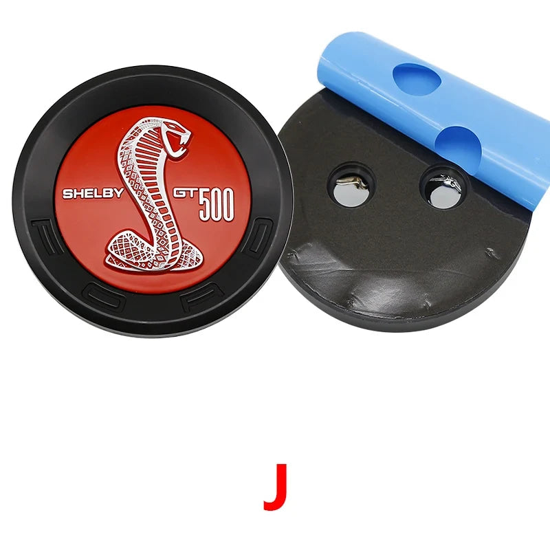 15CM Car Emblem Trunk Round Badge Sticker GT logo For Ford Mustang 5.0 ROUSH SHELBY GT 500 Cobra LAGUNA Tail Box Cobra Shape