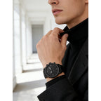 Fossil JR1354 Nate Chronograph Men Watch Black Leather 50mm Big Dial Military Sport Quartz Wristwatch Relogio Masculino