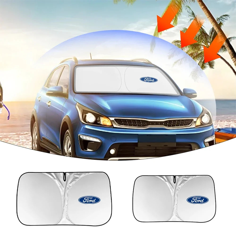 Car Folding Windshield Sunshade Sun Visor Cover UV Protection For Ford Focus Fiesta Kuga Mustang Mondeo Accessories Wheel hub