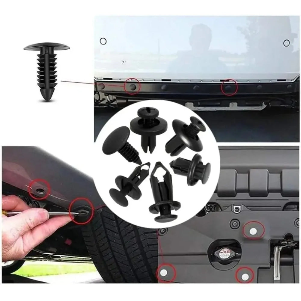 190pcs Car Retainer Clips 6 Size Plastic Fasteners Kit Auto Trim Panel Clip Mixed Car Body Bumper Rivet Set