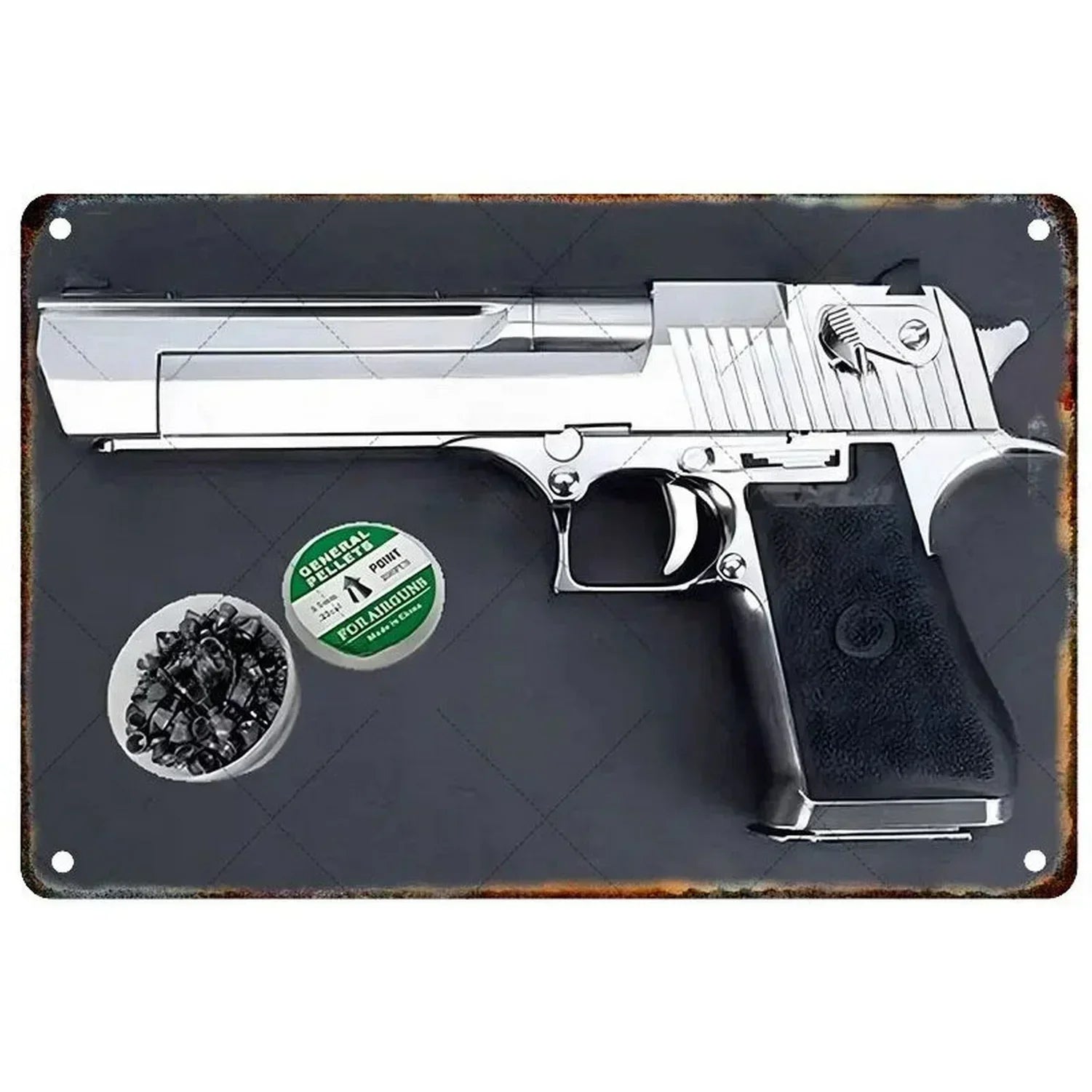 Letreros Metálicos con Forma de Pistola, que Exudan un Toque Militar, Ideales como Decoración de Pared en Cuartos de Hombre, Hogares, Cafeterías, Jardines, Clubes y Bares.