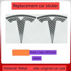 metal For Tesla- Car Front Emblem Rear Trunk Emblem Suitable for Model 3 Mode Y logo replacement rear and rear logos blackening
