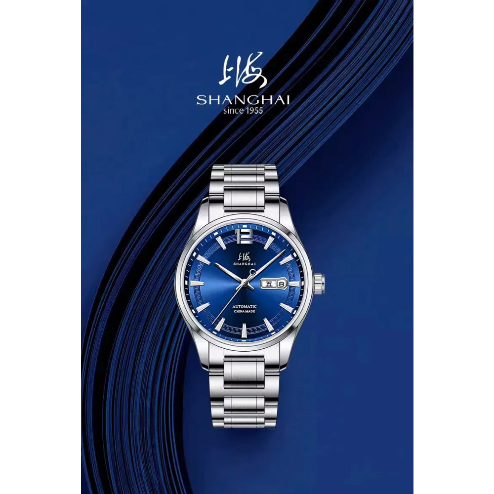 Shanghai Watch Business Men's Mechanical Watches 39mm Automatic Wristwatch 316L Stainless Steel Sapphire Glass reloj hombre 706