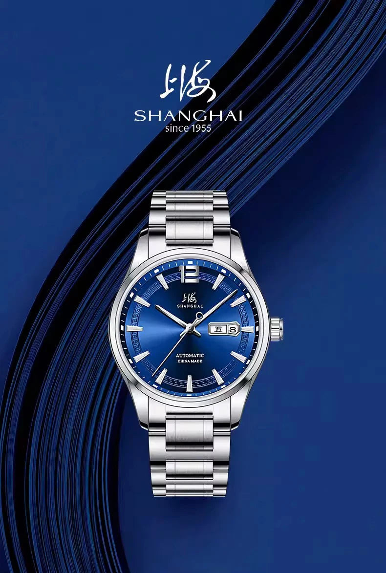 Shanghai Watch Business Men's Mechanical Watches 39mm Automatic Wristwatch 316L Stainless Steel Sapphire Glass reloj hombre 706
