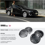 Audi 4pcs 60mm 61mm 68mm 69mm 123mm Car Styling Wheel Center Cap Hub Covers Badge for Audi A3 A4 A5 A6 A7 A8 S4 S6 Sticker